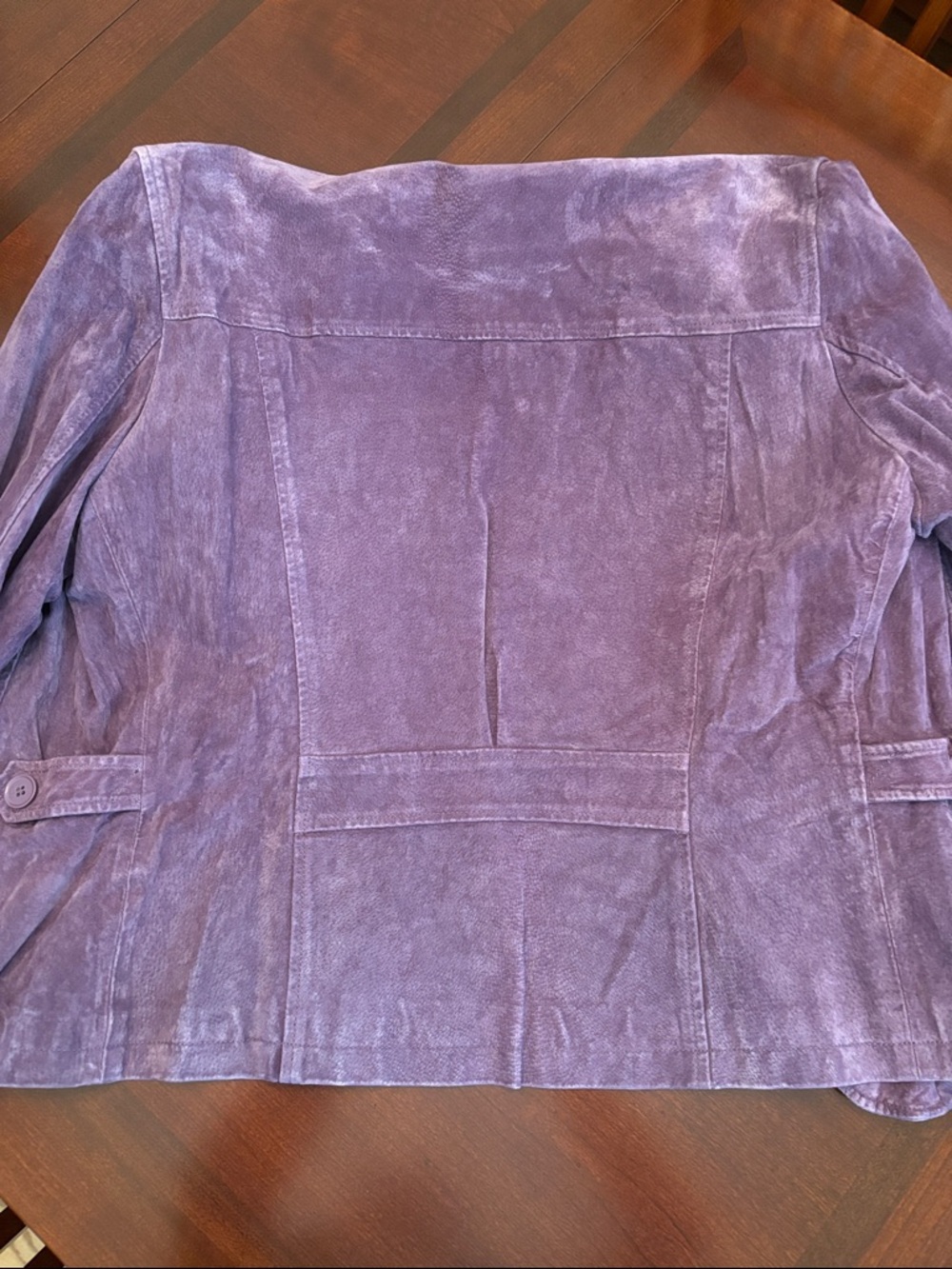 Purple Suede Button-Front Jacket - Picture 4 of 4